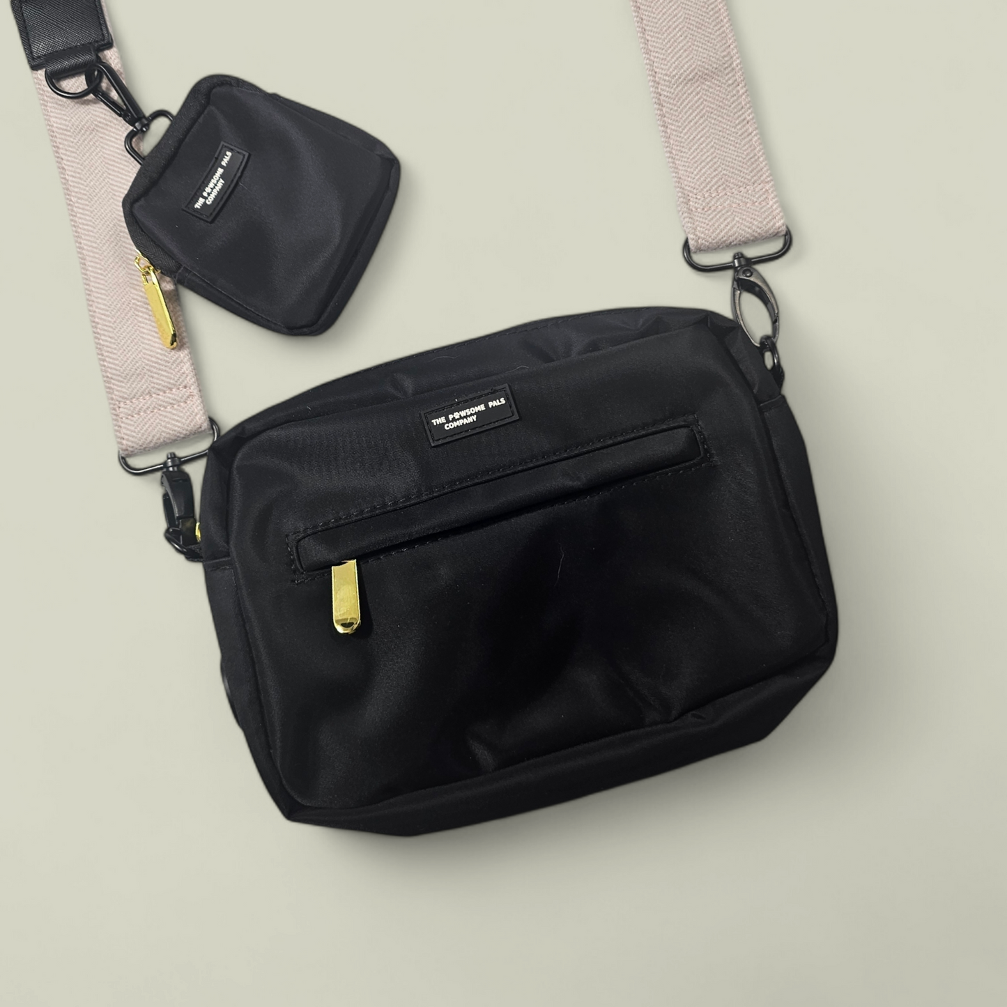 Black Walking Bag & Treat Pouch (Pink Tweed Collection)