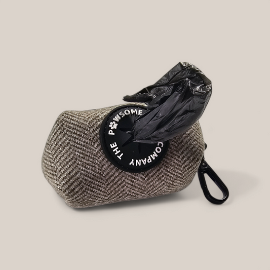 Luxe Tweed Collection | Poo bag pouch | Biscuit